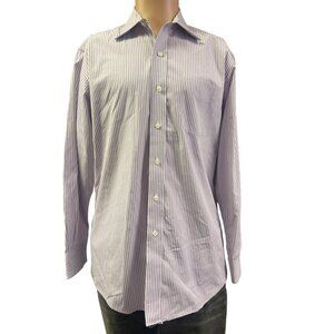 Ralph Lauren Men's Purple Striped Button up Long Sleeve Shirt 15.5 32/33 SKU2204
